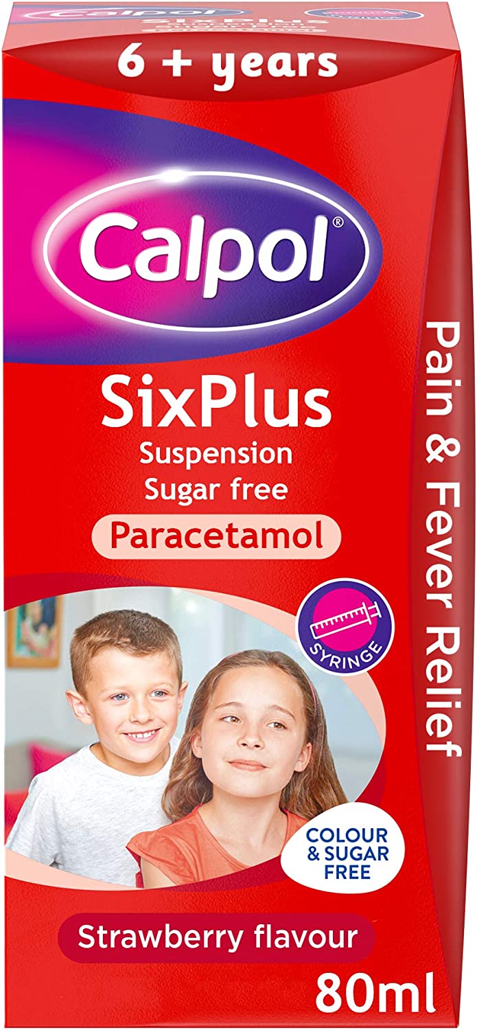 Calpol Six Plus - Paracetamol - strawberry flavour